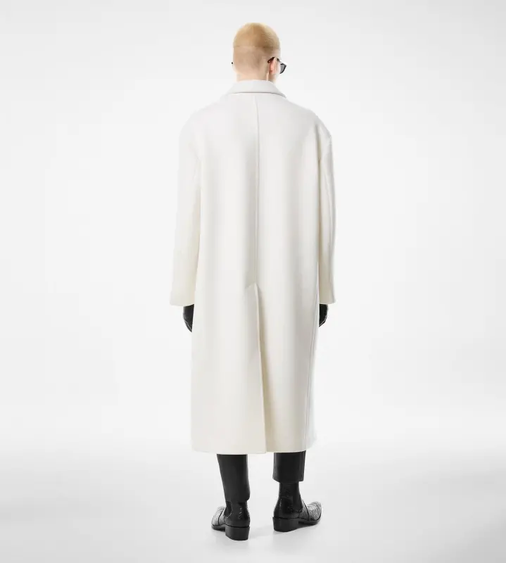 DOUBLE SPLITTABLE CASHMERE OVERCOAT WHITE online